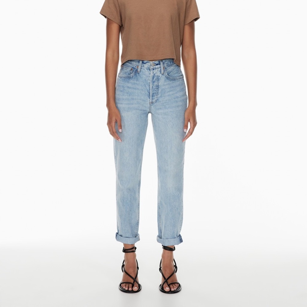 Denim Forum The Boyfriend High Rise Loose Light Wash Jeans